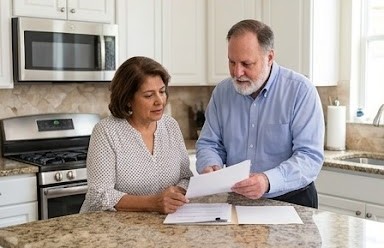 Donald E. Barbour reviewing Medicare options with a client